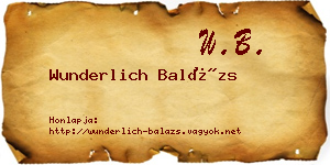 Wunderlich Balázs névjegykártya