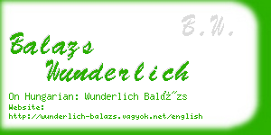 balazs wunderlich business card